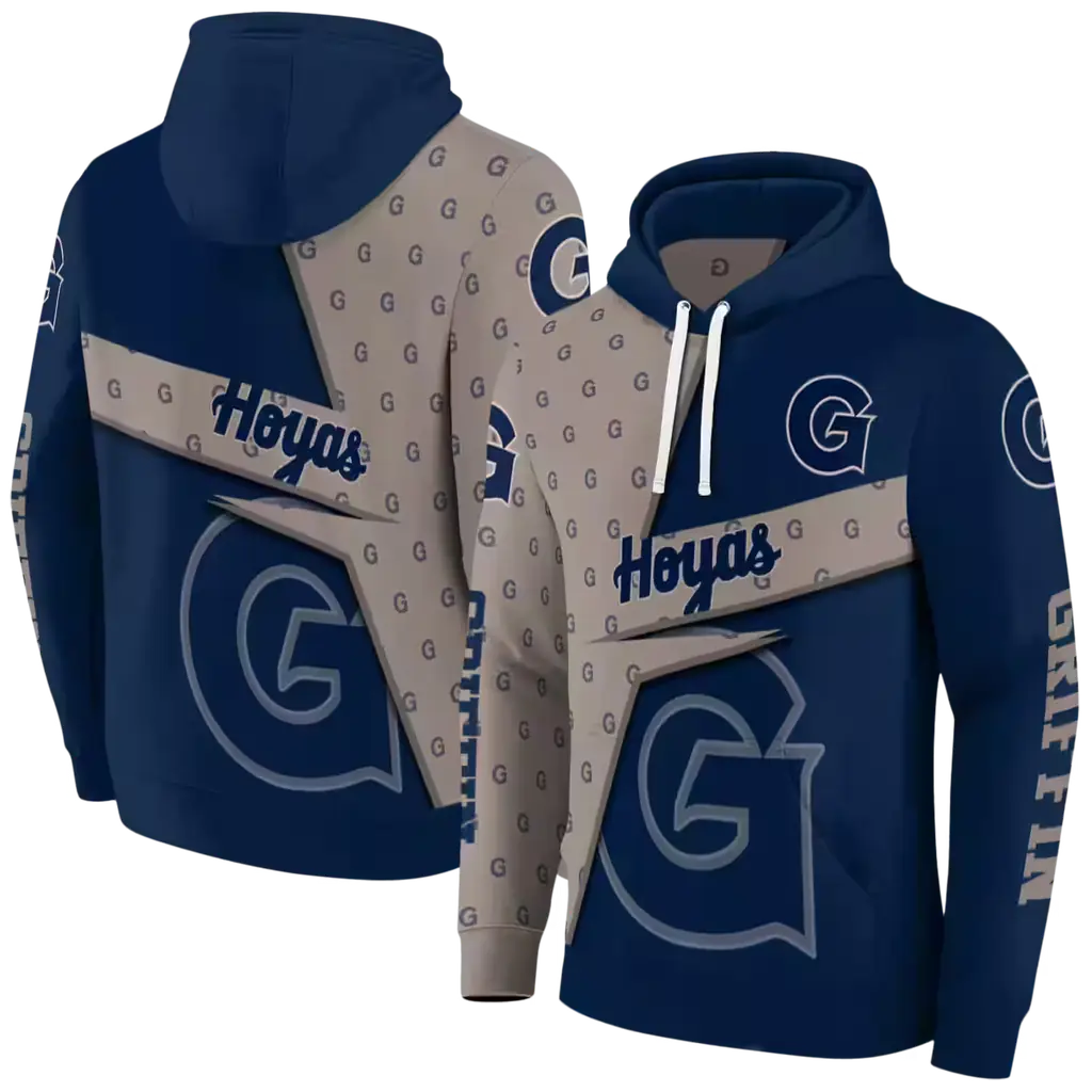 customized georgetown hoyas abstract shape blue hoodie fashion forward customized georgetown hoyas abstract shape blue hoodie fashion forward