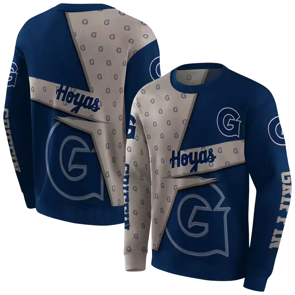 customized georgetown hoyas abstract shape blue hoodie premium grade customized georgetown hoyas abstract shape blue hoodie premium grade