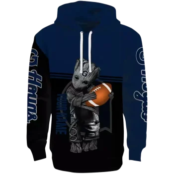 customized georgetown hoyas baby groot blue black hoodie best selling