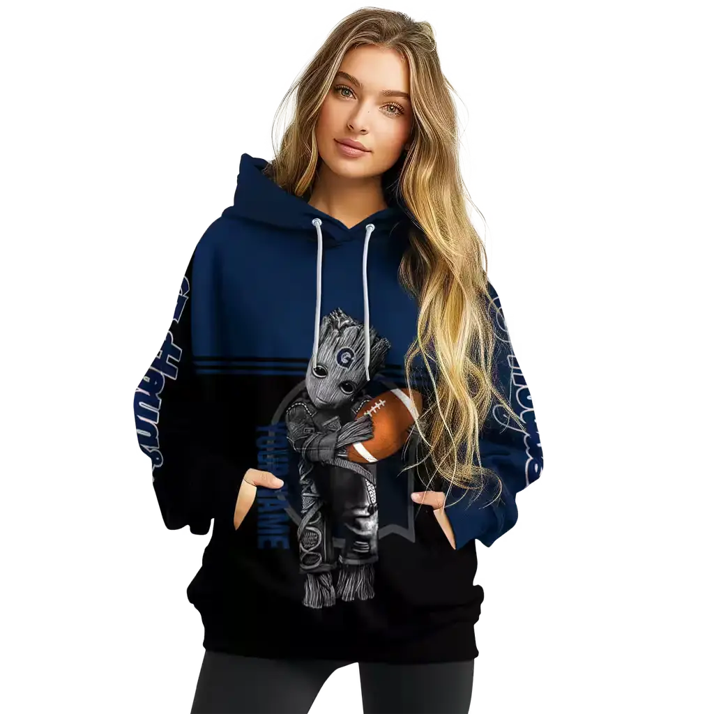 customized georgetown hoyas baby groot blue black hoodie high quality customized georgetown hoyas baby groot blue black hoodie high quality