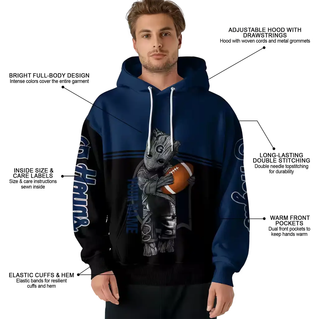 customized georgetown hoyas baby groot blue black hoodie latest model customized georgetown hoyas baby groot blue black hoodie latest model