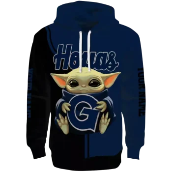 customized georgetown hoyas baby yoda blue black hoodie best selling