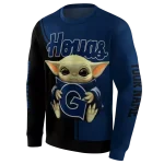 customized georgetown hoyas baby yoda blue black hoodie best selling
