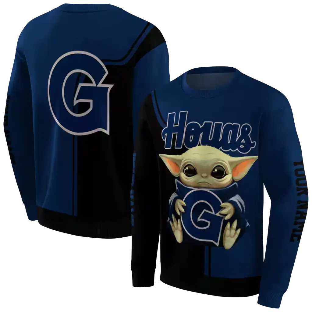 customized georgetown hoyas baby yoda blue black hoodie premium grade customized georgetown hoyas baby yoda blue black hoodie premium grade