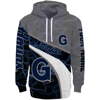 customized georgetown hoyas hexagonal mesh blue black gray hoodie best selling