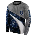 customized georgetown hoyas hexagonal mesh blue black gray hoodie best selling