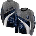 customized georgetown hoyas hexagonal mesh blue black gray hoodie best selling