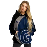 customized georgetown hoyas minimalist design blue black hoodie best selling