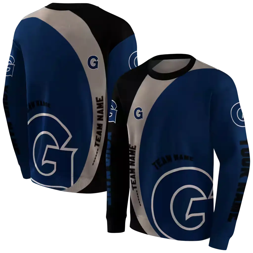 customized georgetown hoyas minimalist design blue black hoodie premium grade customized georgetown hoyas minimalist design blue black hoodie premium grade