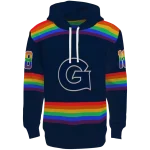 customized georgetown hoyas rainbow stripes blue hoodie best selling