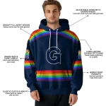 customized georgetown hoyas rainbow stripes blue hoodie best selling
