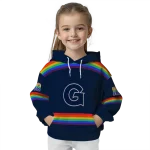 customized georgetown hoyas rainbow stripes blue hoodie best selling