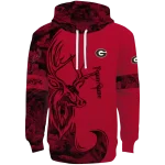 customized georgia bulldogs deer silhouette red hoodie best selling