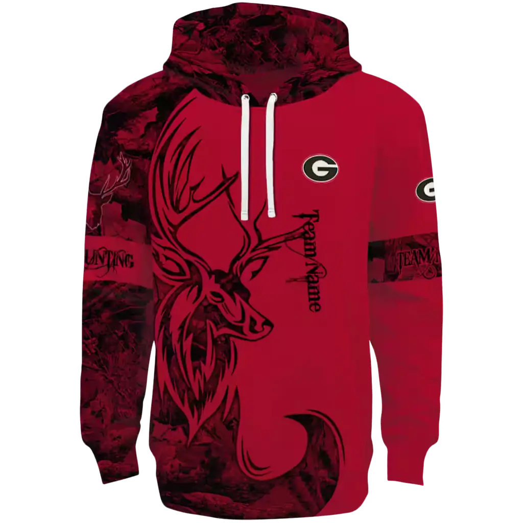 customized georgia bulldogs deer silhouette red hoodie best selling customized georgia bulldogs deer silhouette red hoodie best selling
