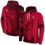 customized georgia bulldogs deer silhouette red hoodie best selling