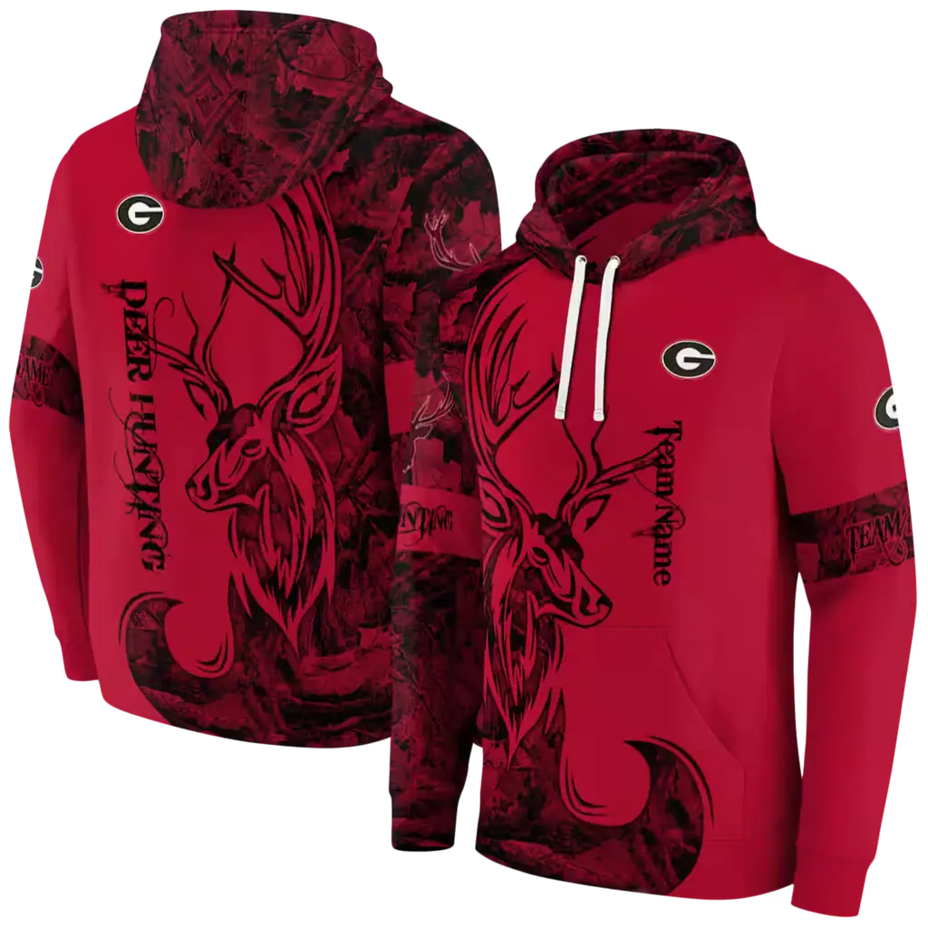 customized georgia bulldogs deer silhouette red hoodie fashion forward customized georgia bulldogs deer silhouette red hoodie fashion forward