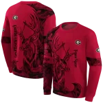 customized georgia bulldogs deer silhouette red hoodie best selling