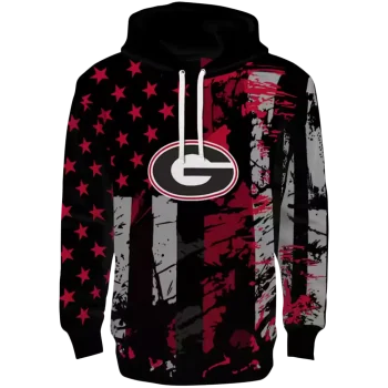 customized georgia bulldogs distressed flag red black hoodie best selling