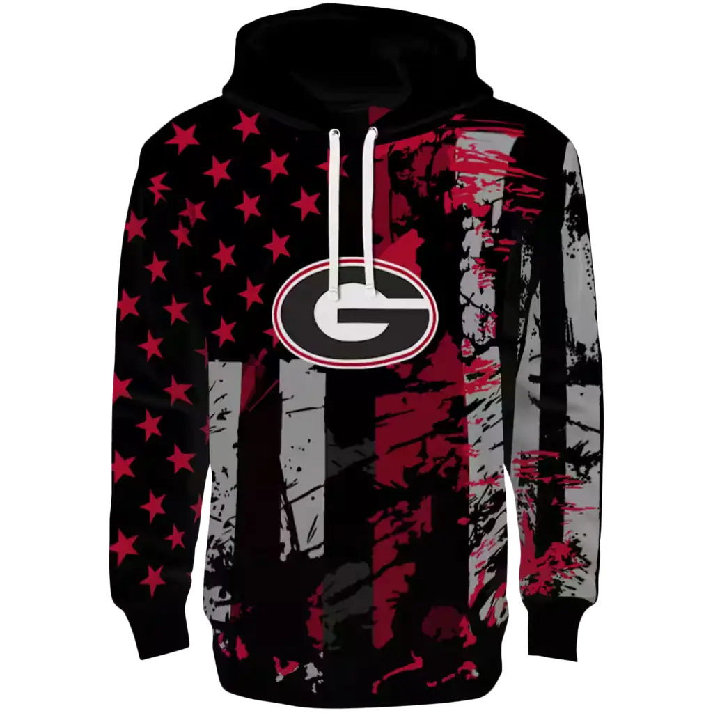 customized georgia bulldogs distressed flag red black hoodie best selling customized georgia bulldogs distressed flag red black hoodie best selling