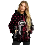 customized georgia bulldogs distressed flag red black hoodie best selling