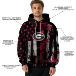 customized georgia bulldogs distressed flag red black hoodie best selling