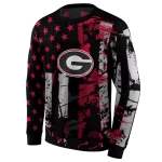 customized georgia bulldogs distressed flag red black hoodie best selling