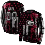 customized georgia bulldogs distressed flag red black hoodie best selling
