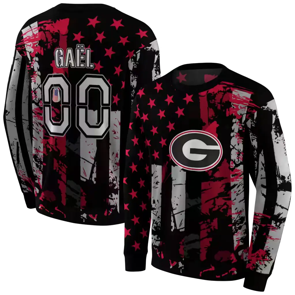 customized georgia bulldogs distressed flag red black hoodie premium grade customized georgia bulldogs distressed flag red black hoodie premium grade