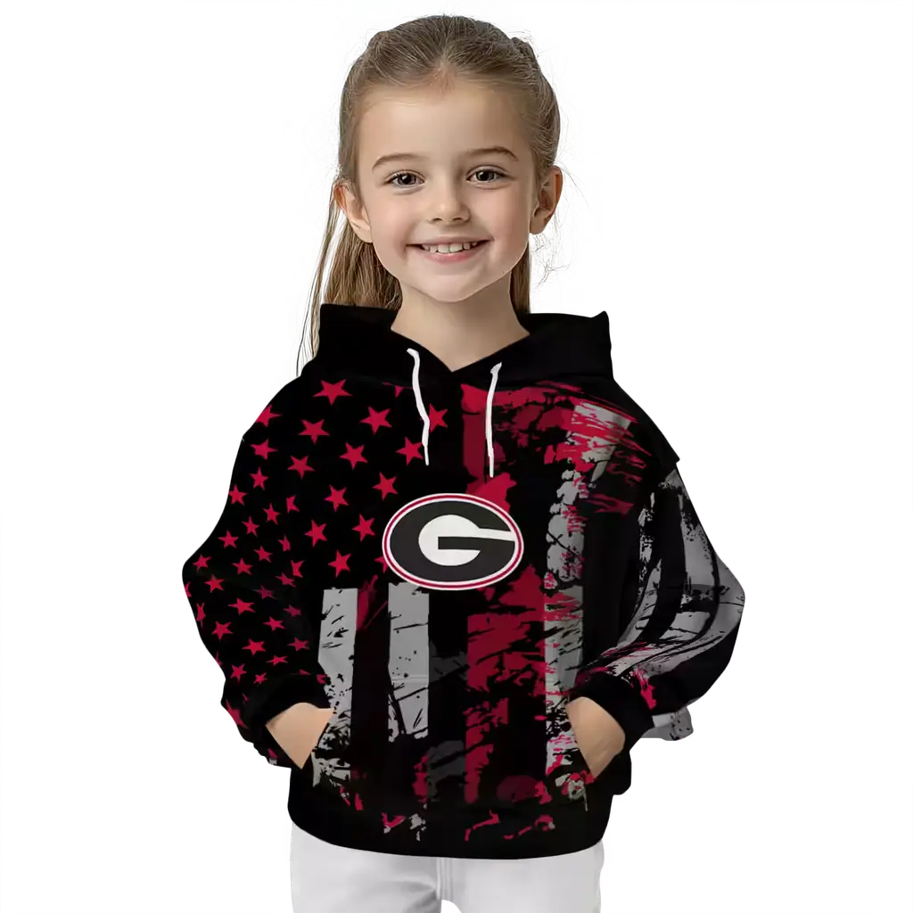 customized georgia bulldogs distressed flag red black hoodie top rated customized georgia bulldogs distressed flag red black hoodie top rated