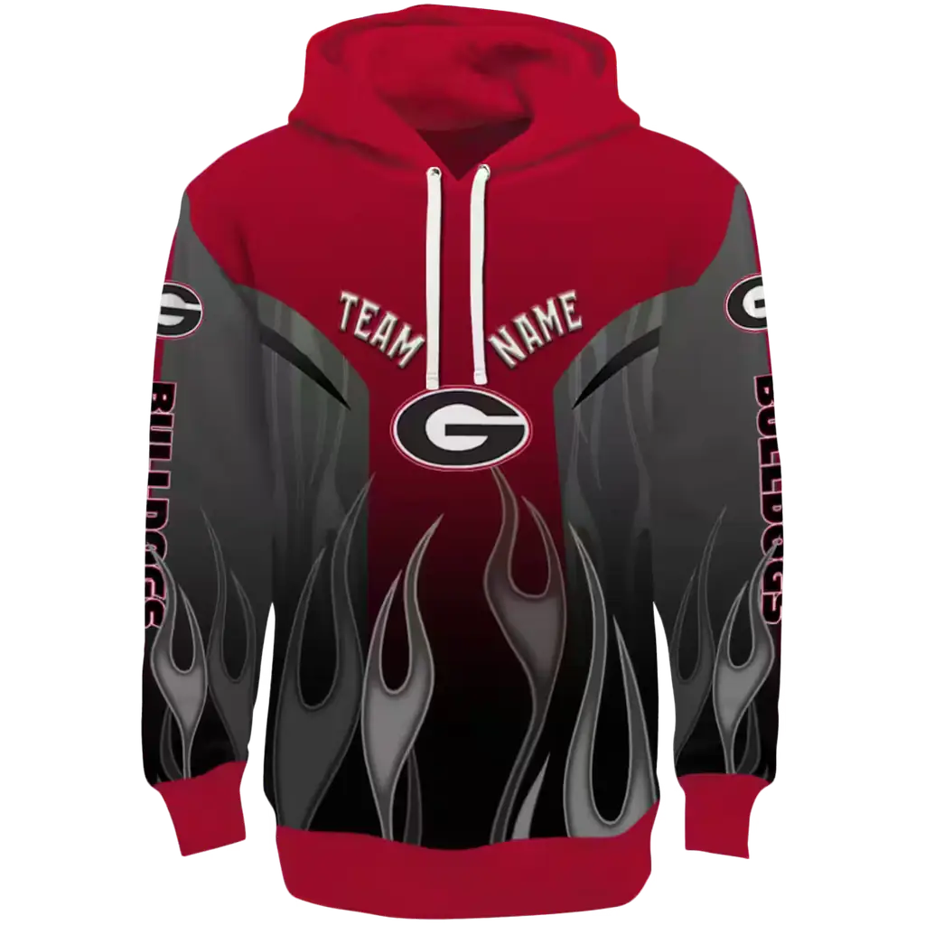 customized georgia bulldogs flame design red hoodie best selling customized georgia bulldogs flame design red hoodie best selling