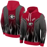 customized georgia bulldogs flame design red hoodie best selling