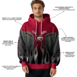 customized georgia bulldogs flame design red hoodie best selling