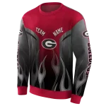 customized georgia bulldogs flame design red hoodie best selling