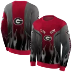 customized georgia bulldogs flame design red hoodie best selling