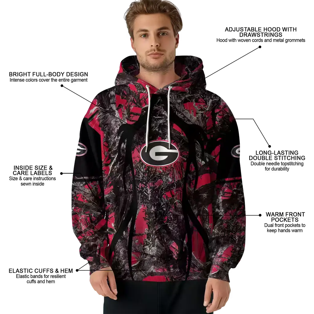 customized georgia bulldogs hunting theme red black hoodie latest model customized georgia bulldogs hunting theme red black hoodie latest model