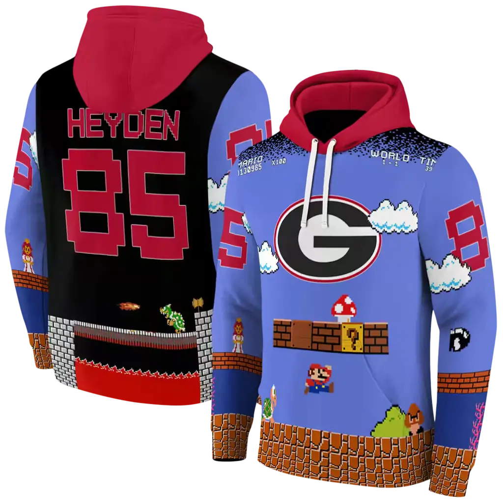 customized georgia bulldogs mario blue black hoodie fashion forward customized georgia bulldogs mario blue black hoodie fashion forward
