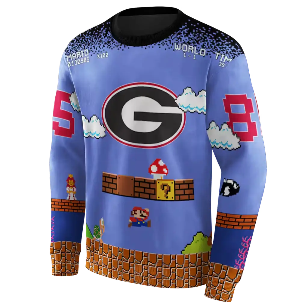 customized georgia bulldogs mario blue black hoodie new arrival customized georgia bulldogs mario blue black hoodie new arrival