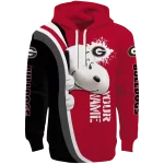 customized georgia bulldogs peeking snoopy red hoodie best selling