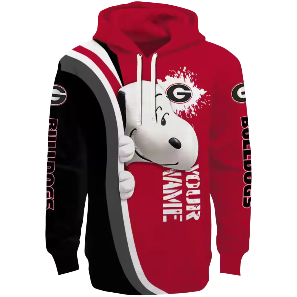 customized georgia bulldogs peeking snoopy red hoodie best selling customized georgia bulldogs peeking snoopy red hoodie best selling