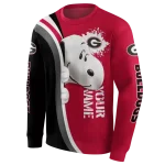 customized georgia bulldogs peeking snoopy red hoodie best selling
