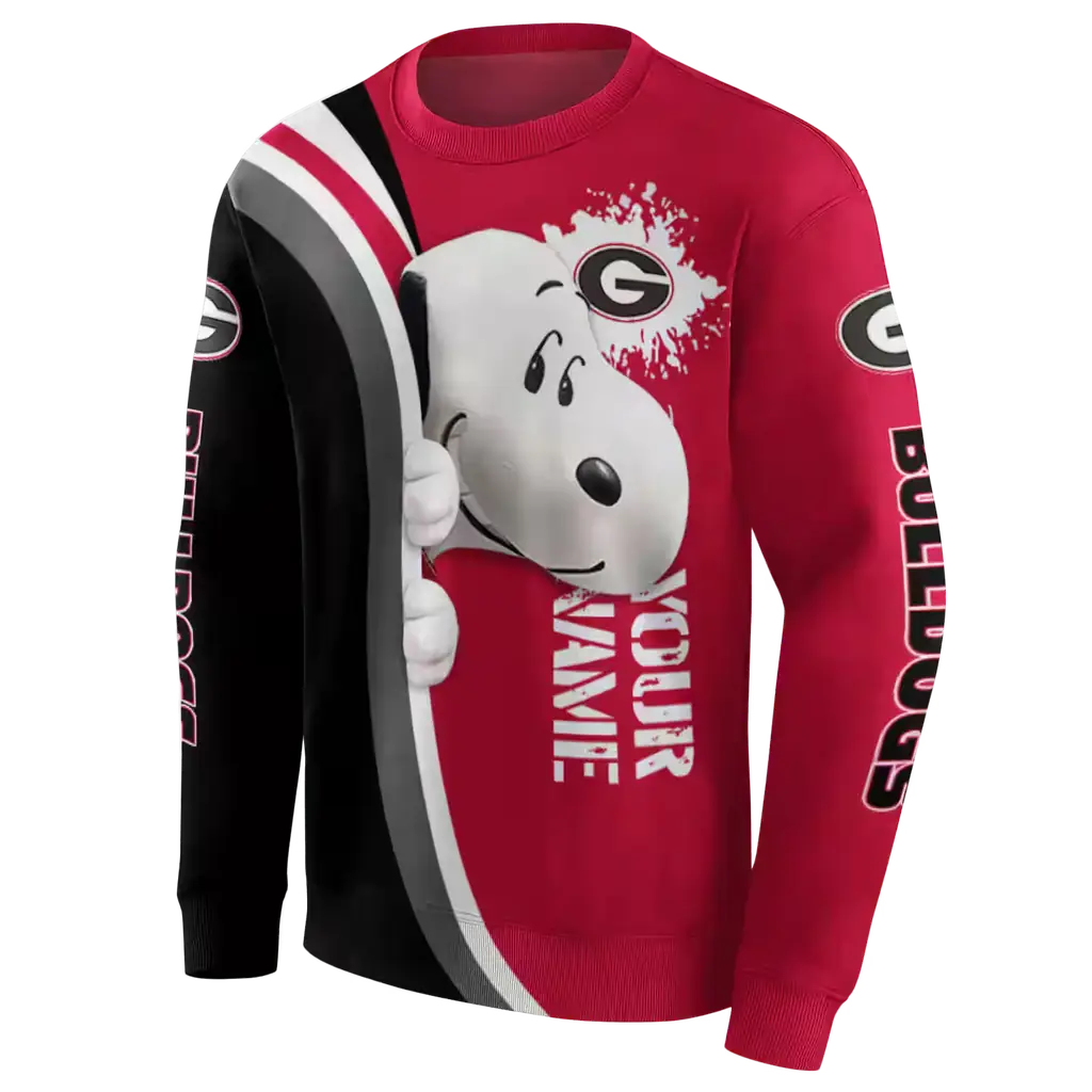 customized georgia bulldogs peeking snoopy red hoodie new arrival customized georgia bulldogs peeking snoopy red hoodie new arrival