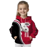 customized georgia bulldogs peeking snoopy red hoodie best selling