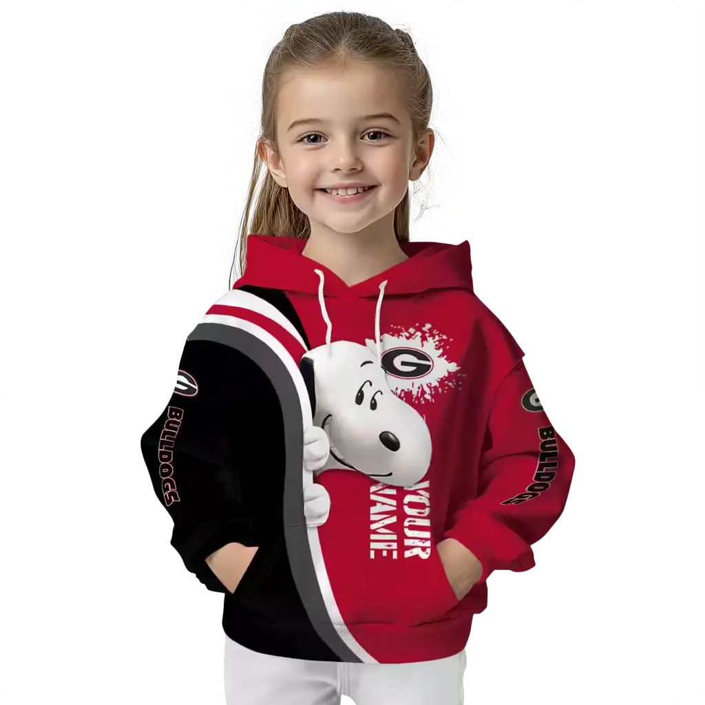 customized georgia bulldogs peeking snoopy red hoodie top rated customized georgia bulldogs peeking snoopy red hoodie top rated