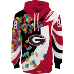 customized georgia bulldogs puzzle pieces red hoodie best selling