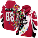 customized georgia bulldogs puzzle pieces red hoodie best selling