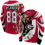 customized georgia bulldogs puzzle pieces red hoodie best selling