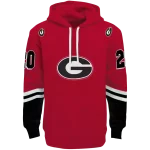 customized georgia bulldogs striped sleeves red hoodie best selling