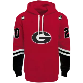 customized georgia bulldogs striped sleeves red hoodie best selling