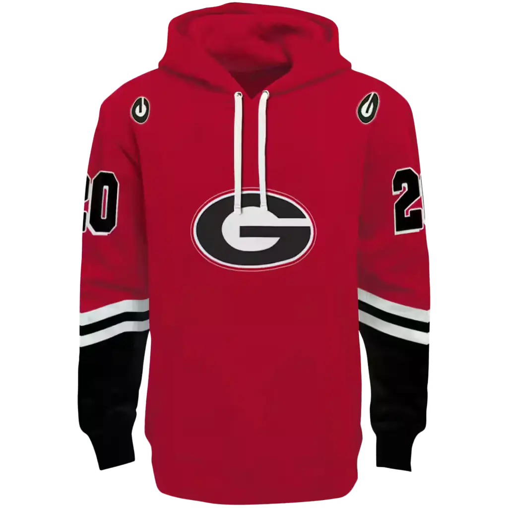 customized georgia bulldogs striped sleeves red hoodie best selling customized georgia bulldogs striped sleeves red hoodie best selling
