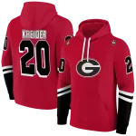 customized georgia bulldogs striped sleeves red hoodie best selling